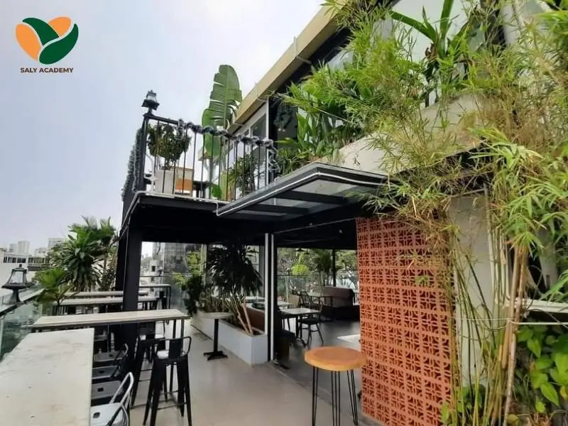 Mô hình quán cafe 2 tầng Rooftop / Ban công ngắm cảnh