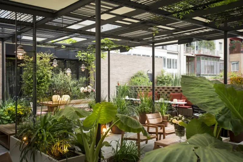 Mô hình quán cafe sân vườn xanh mát