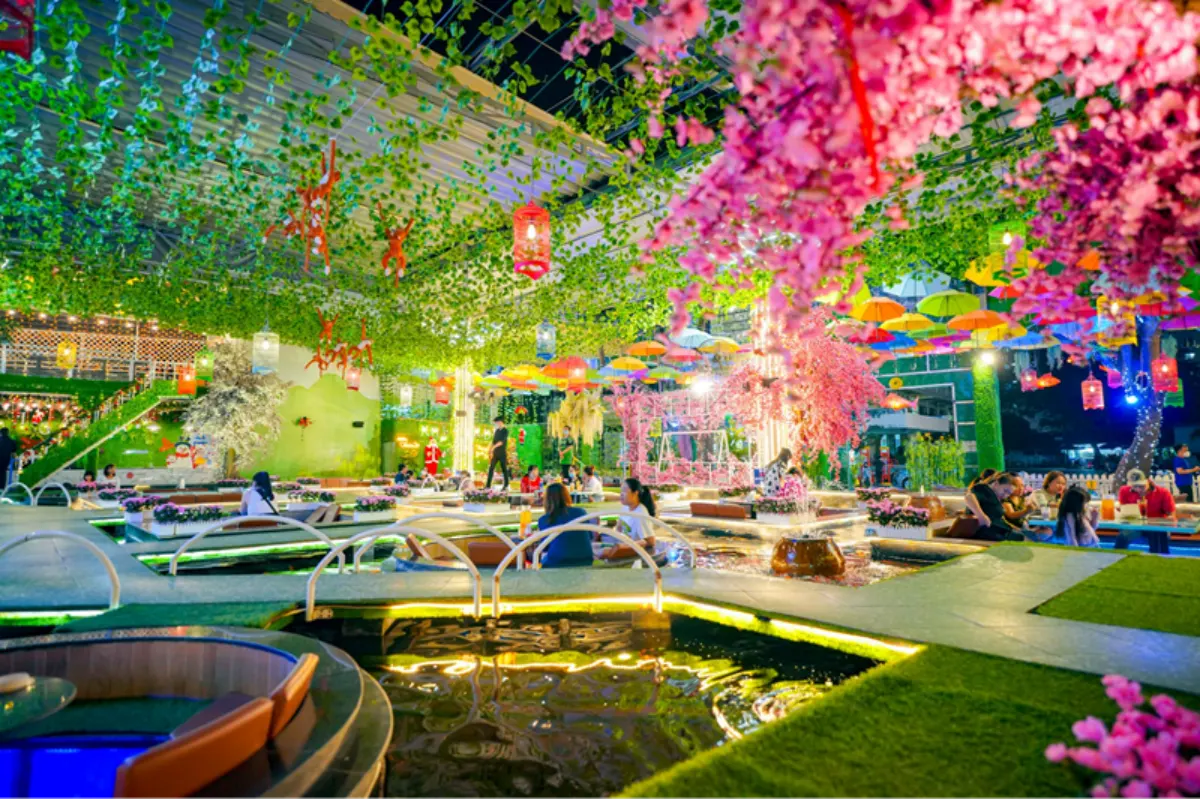 Mô hình cafe sân vườn kết hợp Hồ cá Koi & Tiểu cảnh nước